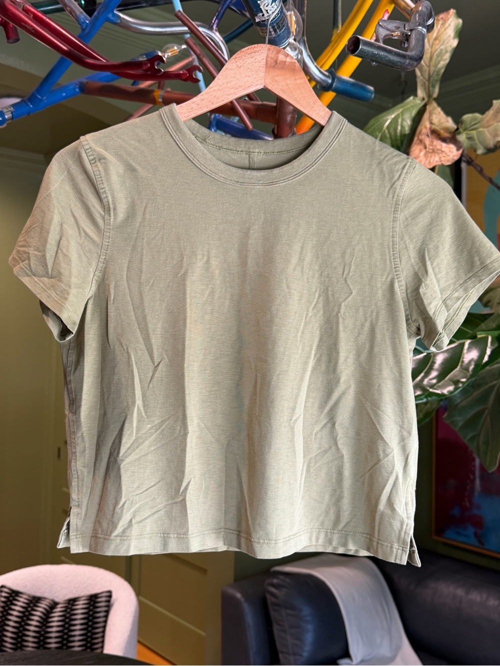 Lululemon Olive Crewneck Short Sleeve Tee